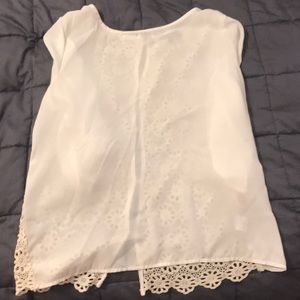 Tops - Cream and crocheted blouse Tops - Cream and crocheted blouse